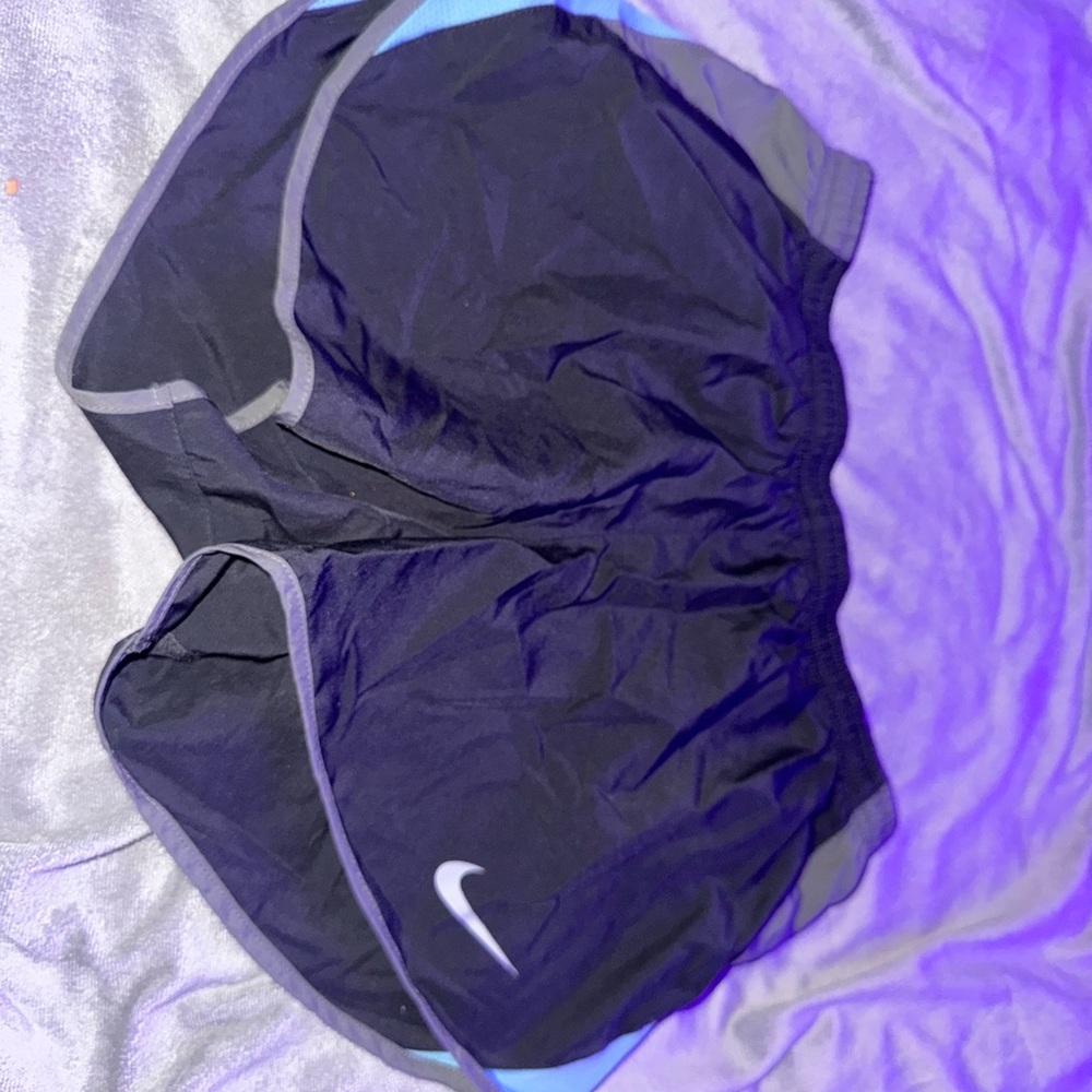 Nike Women's Athletic Shorts - Black and Blue
